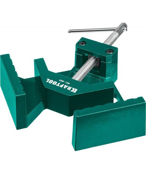 Тиски, струбцины, наковальни, верстаки: Мощная алюминиевая угловая струбцина KRAFTOOL AC-80 две опорные поверхности по 88 мм, глубина зажима 70 мм [32202] фотографии