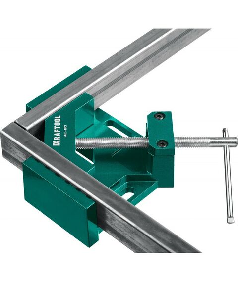 Тиски, струбцины, наковальни, верстаки: Мощная алюминиевая угловая струбцина KRAFTOOL AC-80 две опорные поверхности по 88 мм, глубина зажима 70 мм [32202] фотографии