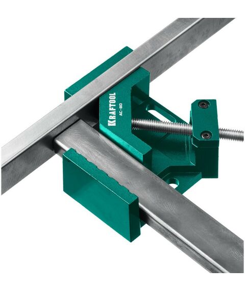 Тиски, струбцины, наковальни, верстаки: Мощная алюминиевая угловая струбцина KRAFTOOL AC-80 две опорные поверхности по 88 мм, глубина зажима 70 мм [32202] фотографии