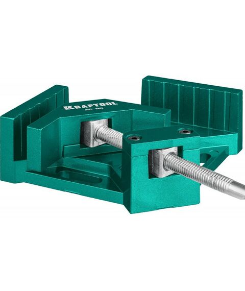 Тиски, струбцины, наковальни, верстаки: Мощная алюминиевая угловая струбцина KRAFTOOL AC-80 две опорные поверхности по 88 мм, глубина зажима 70 мм [32202] фотографии