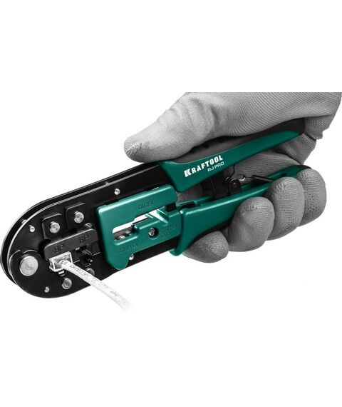 Монтажное оборудование: Кримпер универсальный KRAFTOOL RJ-Pro RJ45, RJ11/RJ12 [22698] фотографии