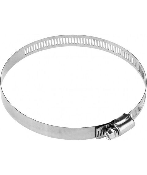 Хомуты металлические: Хомуты НХ-12П Зубр 105-127 мм Профессионал нерж. сталь, просечная лента 12.7 мм, 50 шт [37815-105-127-50] фотографии