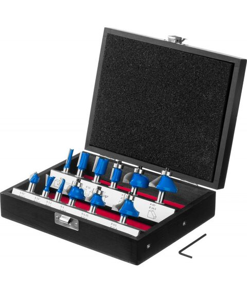 Принадлежности для фрезерных станков: Набор профильных фрез по дереву Зубр 28796-H12 12шт фотографии