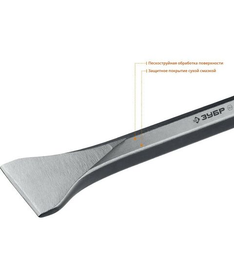 Буры, пики, коронки, сверла: Зубило лопаточное Зубр HEX 28.6 (Макита тип)  80х400 мм [29380-80-400] фотографии