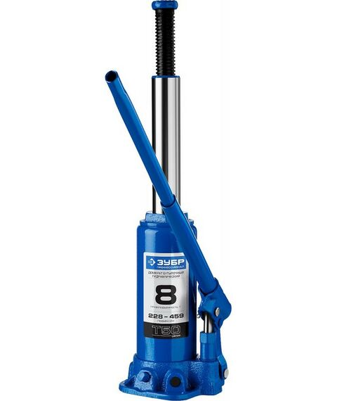 Домкраты: Домкрат бутылочный гидравлический Зубр Профессионал 8т 228-459мм [43060-8_z01] фотографии