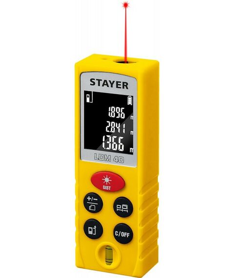 Дальномеры: Лазерный дальномер STAYER Professional LDM-40 дальность 40 м, 5 функций [34956] фотографии