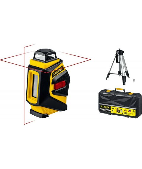 Нивелиры: Нивелир лазерный STAYER SL360-2 крест + 360°, штатив, кейс [34962-2] фотографии