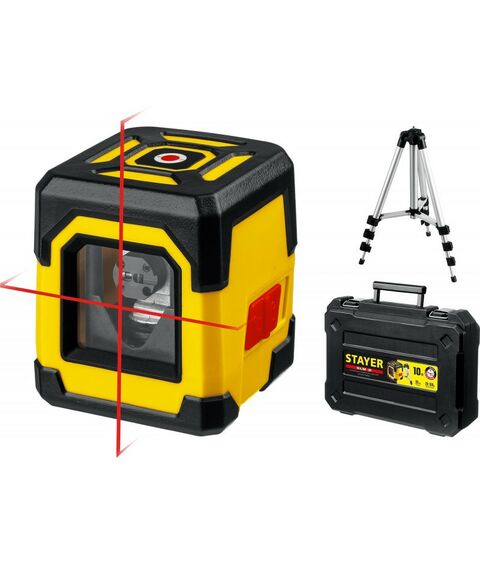 Нивелиры: Нивелир лазерный STAYER SLM-2 10м, точн. +/-0,5 мм/м, штатив, кейс [34961-2] фотографии