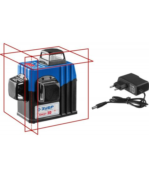 Нивелиры: Нивелир лазерный Зубр КРЕСТ 3D 3х360°, 20м/70м, точн. +/-0.3 мм/м [34908] фотографии