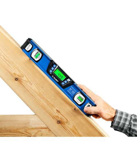 Строительные уровни: Горизонт уровень-уклономер Зубр Профессионал 400 мм диапазон 0-90°, Точность ±0,1°, подсветка экрана [34286] фотографии