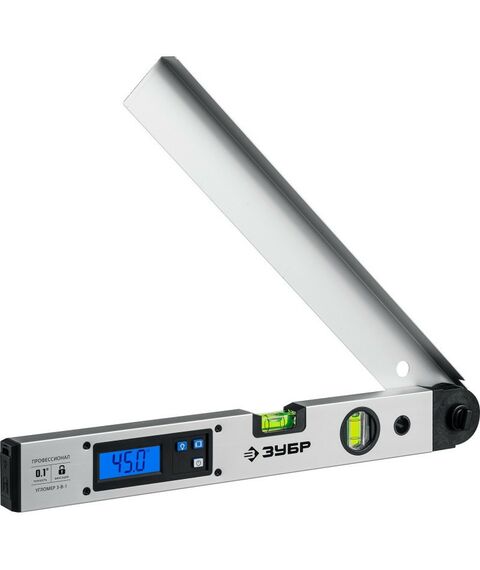 Угломеры, уклономеры: Угломер электронный Зубр Профессионал УГОЛ-40 400 мм, диапазон 0-230°, точность ±0,1°, HOLD, подсветка, фиксация угла [34288] фотографии