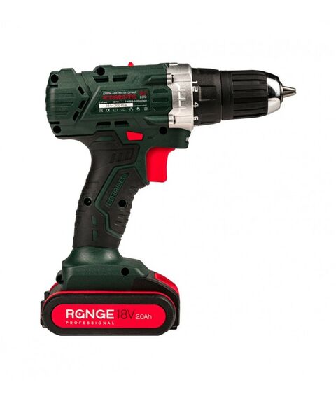 Дрели и шуруповерты: Аккумуляторная дрель RANGE RCD18/2.0-PRO 18В, 2 Li акк. 2.0Ач, 32Н, метал. патрон, кейс фотографии