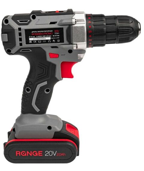 Дрели и шуруповерты: Аккумуляторная дрель RANGE RCD20/2.0-PROMO 20В, 2 Li акк. 2.0Ач, 34Нм, метал. патрон, кейс фотографии