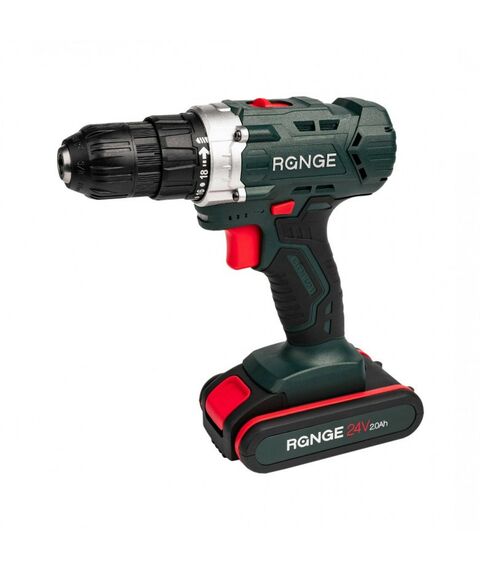 Дрели и шуруповерты: Аккумуляторная дрель RANGE RCD24/2.0-A 24В, 2Li акк, 2.0Ач, 40Нм, LED-подсветка, кейс фотографии