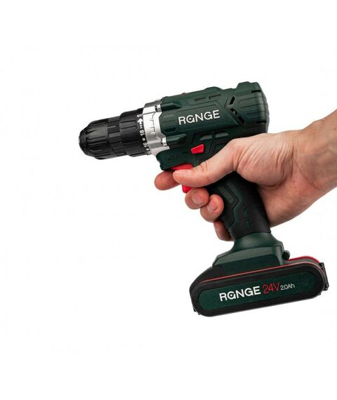 Дрели и шуруповерты: Аккумуляторная дрель RANGE RCD24/2.0-A 24В, 2Li акк, 2.0Ач, 40Нм, LED-подсветка, кейс фотографии