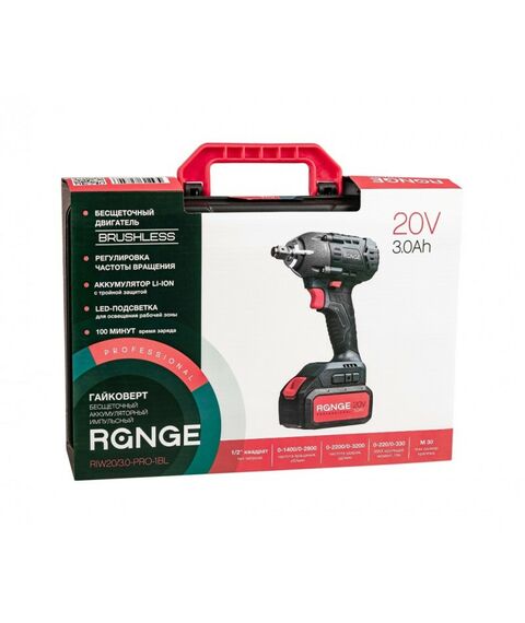 Гайковерты, отвертки: Гайковерт бесщеточный RANGE RIW20/3,O-PRO-1BL импульсный аккумуляторный фотографии