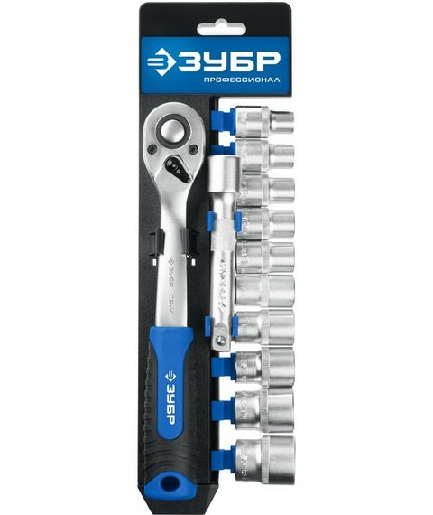 Наборы инструментов и ключи: Набор торцовых головок Зубр Профессионал ТБ-12 12 предметов [27647-H12_z01] фотографии