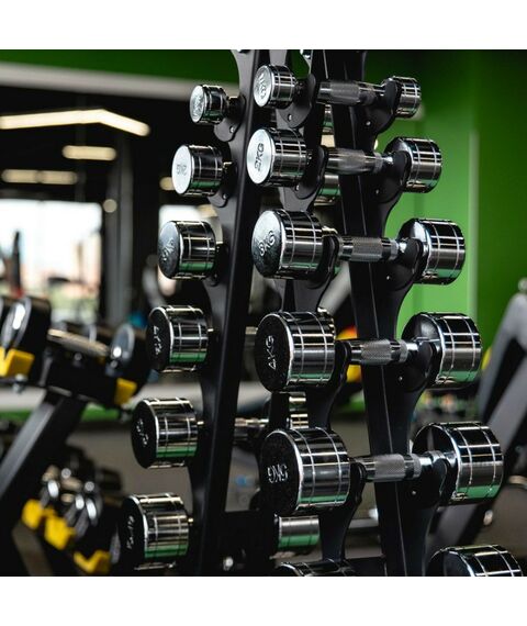 Гантели:  Гантельный ряд CHROME (шаг 1 кг, 10 пар) PROFI-FIT 1-10 кг фотографии