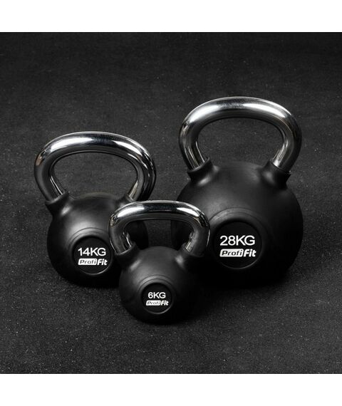 Гири:  Гиря обрезиненная с хромированной ручкой PROFI-FIT 14 кг фотографии