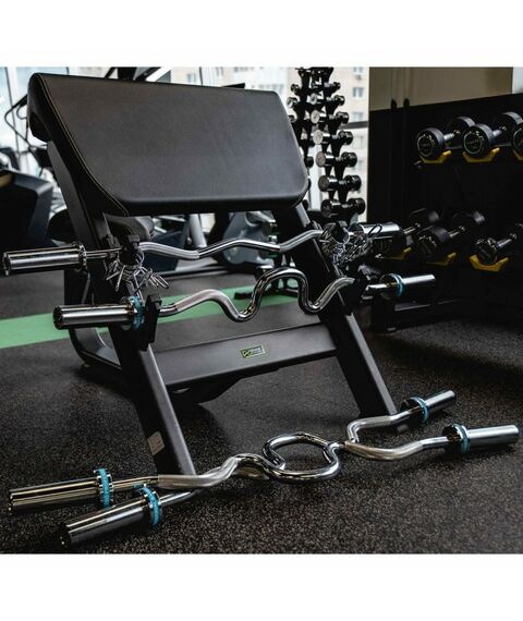 Грифы для штанги:  Гриф для штанги W-образный (до 150 кг, замки-пружины) D50 мм PROFI-FIT фотографии