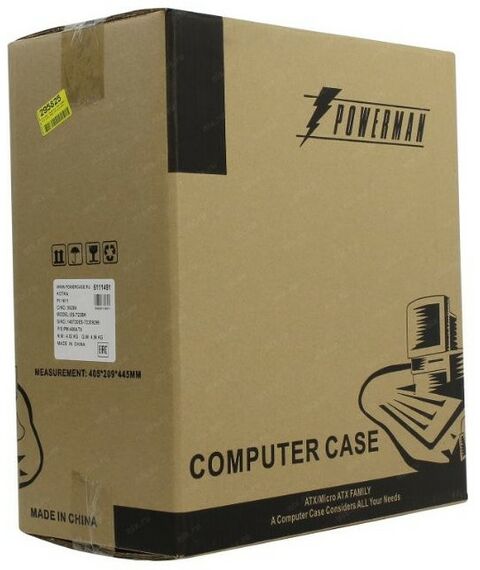 Корпуса компьютерные: Корпус PowerMAN ES722 Black Minitower 400W 2*USB 2.0, HD, Audio mATX [6111491] фотографии