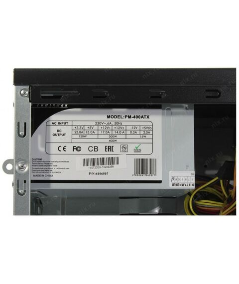 Корпуса компьютерные: Корпус PowerMAN ES722 Black Minitower 400W 2*USB 2.0, HD, Audio mATX [6111491] фотографии