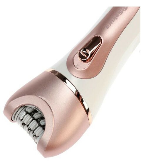 Эпиляторы: Эпилятор Sakura SA-5541WP 10 насадок, 2 скорости, подсветка, АКБ, розово-белый фотографии