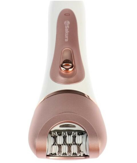 Эпиляторы: Эпилятор Sakura SA-5541WP 10 насадок, 2 скорости, подсветка, АКБ, розово-белый фотографии