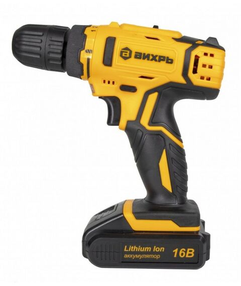 Дрели и шуруповерты: Дрель-шуруповерт аккумуляторная Вихрь ДА-16Л-2К безударный, быстрозажимной, 400/1400 об/мин, 42/20 Нм, 16 В, 2 А*ч, 1.3 кг, кейс [72/14/32] фотографии