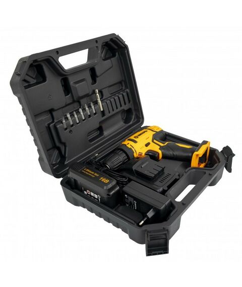 Дрели и шуруповерты: Дрель-шуруповерт аккумуляторная Вихрь ДА-16Л-2К безударный, быстрозажимной, 400/1400 об/мин, 42/20 Нм, 16 В, 2 А*ч, 1.3 кг, кейс [72/14/32] фотографии