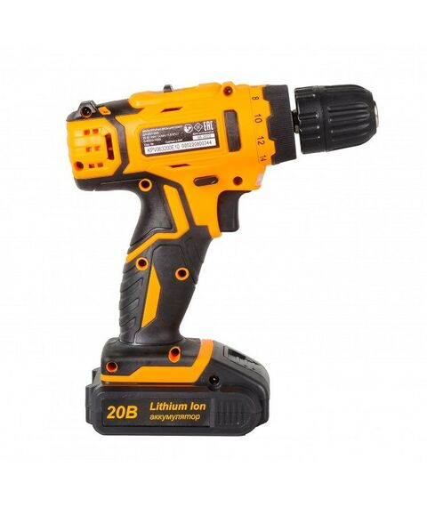 Дрели и шуруповерты: Дрель-шуруповерт аккумуляторная Вихрь ДА-20Л-2КА безударный, быстрозажимной, 400/1400 об/мин, 42/22 Нм, 20 В, 1.5 А*ч, 2.5 кг, кейс, с набором оснастки 65 предметов [72/14/36] фотографии