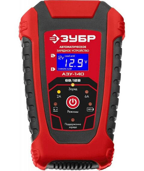 Зарядные и пуско-зарядные устройства: Автоматическое зарядное устройство Зубр АЗУ-140 6/12 В, 6А [59310] фотографии
