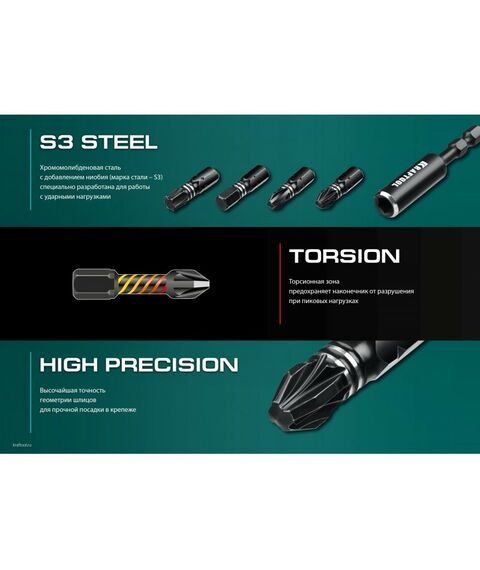 Наборы оснастки: Набор ударных бит KRAFTOOL IMPACT-32 32 шт [26066-H32] фотографии