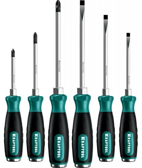Отвертки: Набор ударных отверток KRAFTOOL IMPACT 25025 6 шт сквозной стержень Cr-Mo фотографии