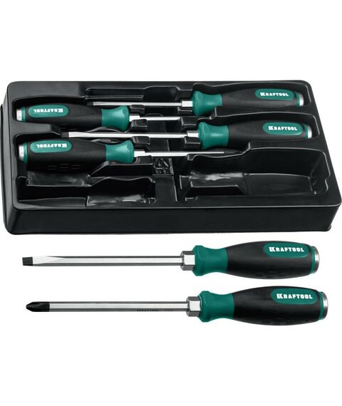 Отвертки: Набор ударных отверток KRAFTOOL IMPACT 25025 6 шт сквозной стержень Cr-Mo фотографии