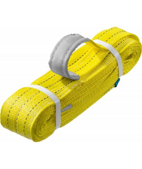 Лебедки, тали, тельферы: Текстильный петлевой строп Зубр СТП-3/6 желтый, г/п 3 т, длина 6 м [43553-3-6] фотографии