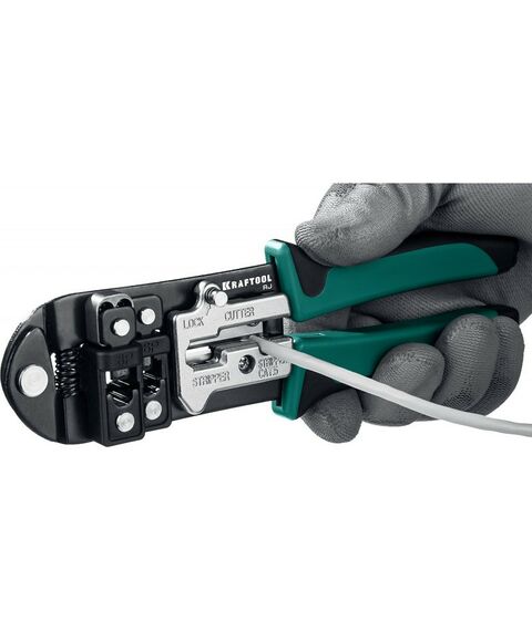 Электромонтажный инструмент: Кримпер универсальный KRAFTOOL RJ RJ45, RJ11/RJ12 [22699] фотографии