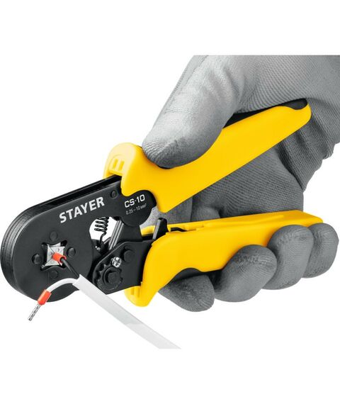 Электромонтажный инструмент: Пресс-клещи STAYER Professional CS-10 для втулочных наконечников 0.25 - 10 мм.кв [44447] фотографии