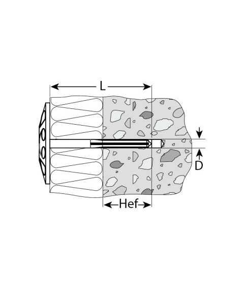 Дюбели: Дюбель для изоляционных материалов Зубр 10 x 160 мм полипропиленовый, металлический стержень, 100 шт [4-301525-10-160] фотографии
