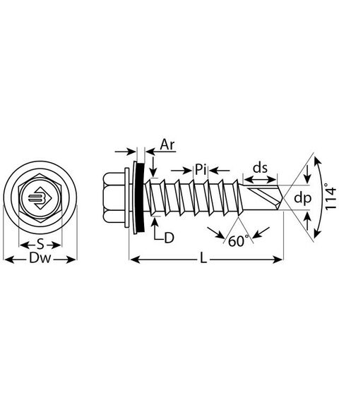 Саморезы: Саморезы СКД кровельные Зубр Профессионал 65 х 4.8 мм RAL 5005 синий насыщенный, 900 шт, для деревянной обрешетки [4-300310-48-065-5005] фотографии