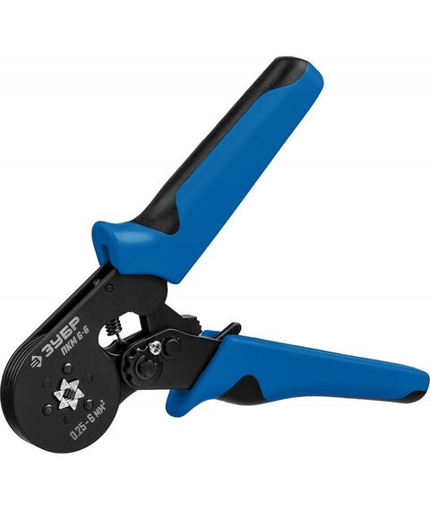 Электромонтажный инструмент: Пресс-клещи Зубр Профессионал ПКМ-6-6 для втулочных наконечников 0.25 - 6 мм.кв [22654_z01] фотографии