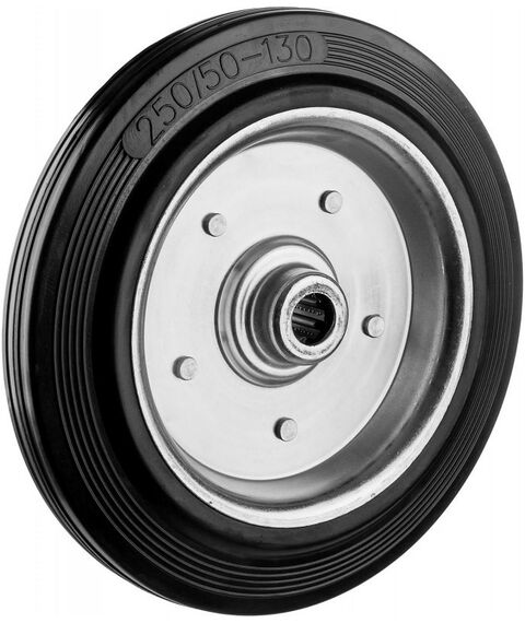 Мебельный крепеж: Колесо Зубр Профессионал d=250 мм г/п 210 кг, резина/металл, игольчатый подшипник [30936-250] фотографии