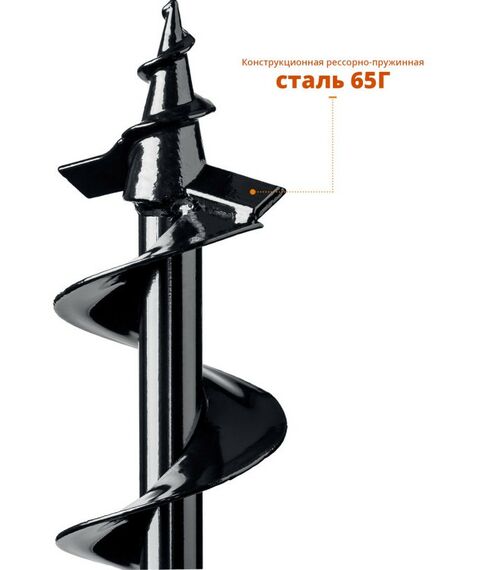 Шнеки для мотобуров: Шнек для мотобуров по грунту Зубр d=100 мм однозаходный [7051-10] фотографии