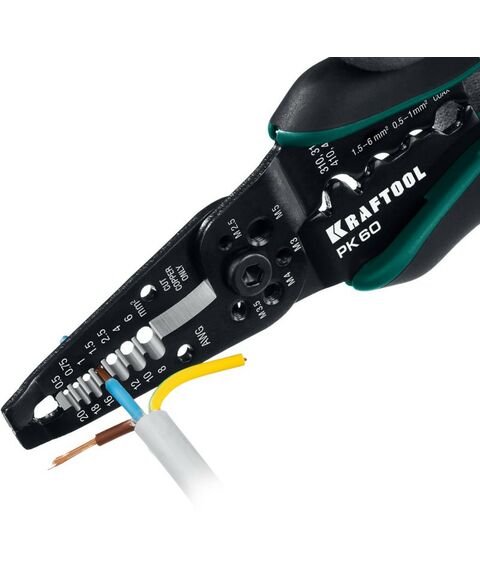 Электромонтажный инструмент: Стриппер многофункциональный KRAFTOOL PK-60 0.5 - 6 мм2 [22658] фотографии