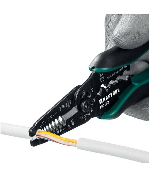 Электромонтажный инструмент: Стриппер многофункциональный KRAFTOOL PK-60 0.5 - 6 мм2 [22658] фотографии