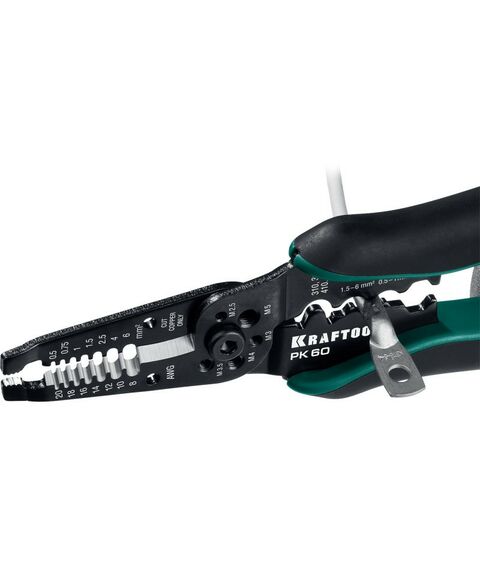 Электромонтажный инструмент: Стриппер многофункциональный KRAFTOOL PK-60 0.5 - 6 мм2 [22658] фотографии
