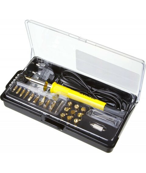 Паяльное оборудование: Прибор для выжигания, пайки и резки STAYER 45227 3 в 1 30Вт, в наборе 20 насадок, в кейсе [45227] фотографии