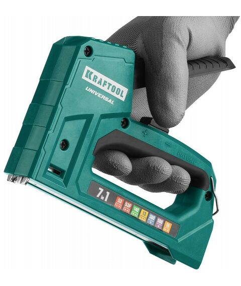 Степлеры: Универсальный лёгкий степлер KRAFTOOL Universal 31524 7-в-1: 53(6-14мм)/140(8-14 мм)/13/ 53F/36/500 фотографии