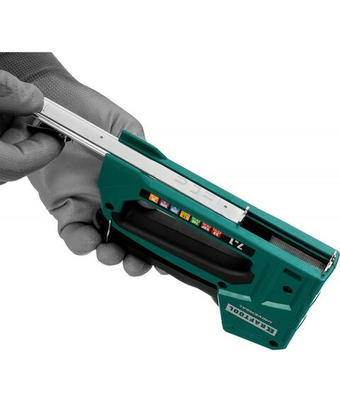 Степлеры: Универсальный лёгкий степлер KRAFTOOL Universal 31524 7-в-1: 53(6-14мм)/140(8-14 мм)/13/ 53F/36/500 фотографии