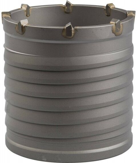 Буры, пики, коронки, сверла: Коронка буровая Зубр d=100мм L=100мм конусная посадка, без оснастки [29300-100] фотографии